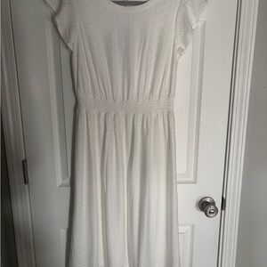 Adrianna Papell White Eyelet Maxi Dress